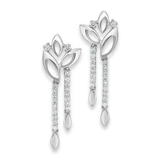 Platinum Earrings with Diamonds SJ PTO E 124 - Suranas Jewelove

