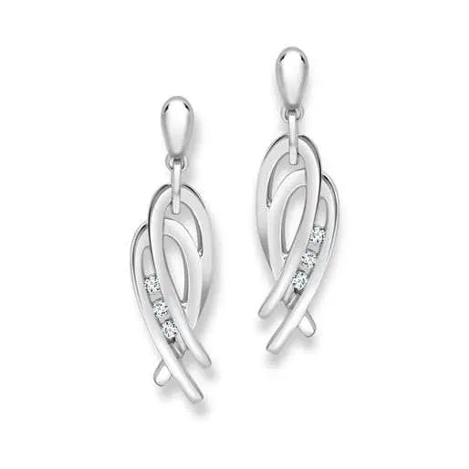 Platinum Earrings with Diamonds SJ PTO E 125 - Suranas Jewelove
