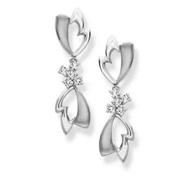Platinum Earrings with Diamonds SJ PTO E 130