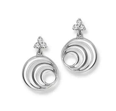 Platinum Earrings with Diamonds SJ PTO E 132 - Suranas Jewelove
