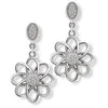 Platinum Earrings with Hanging Flower SJ PTO E 149 - Suranas Jewelove
