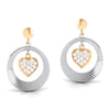 Jewelove™ Earrings SI IJ / Yellow Gold Platinum Earrings with Heart of Rose Gold set with Diamonds JL PT E 8113