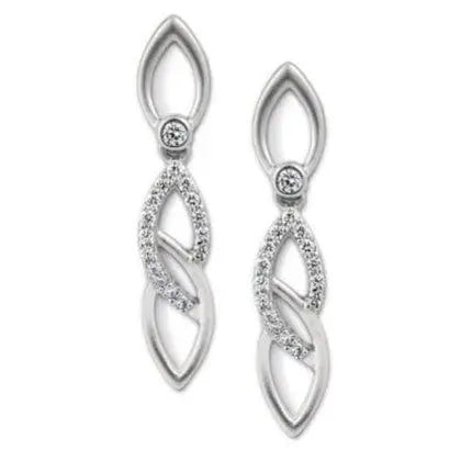 Platinum Earrings with Infinity Loops SJ PTO E 101 - Suranas Jewelove
