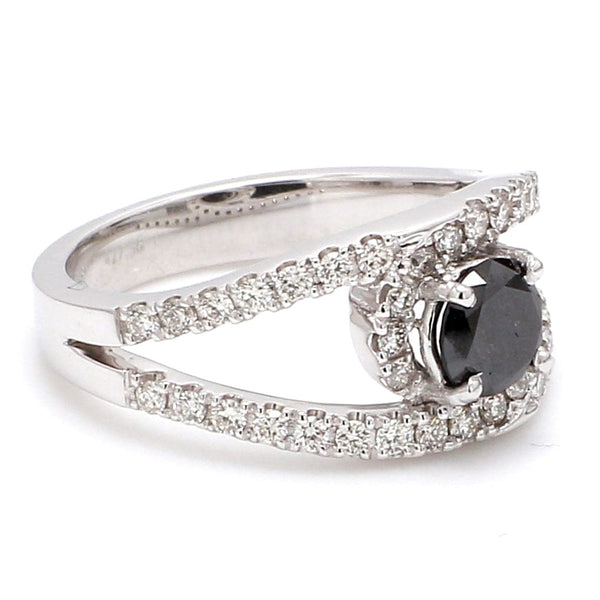 Jewelove™ Rings Platinum Engagement Ring for Women with Black Diamond  SJ PTO 516-BlackDiamond