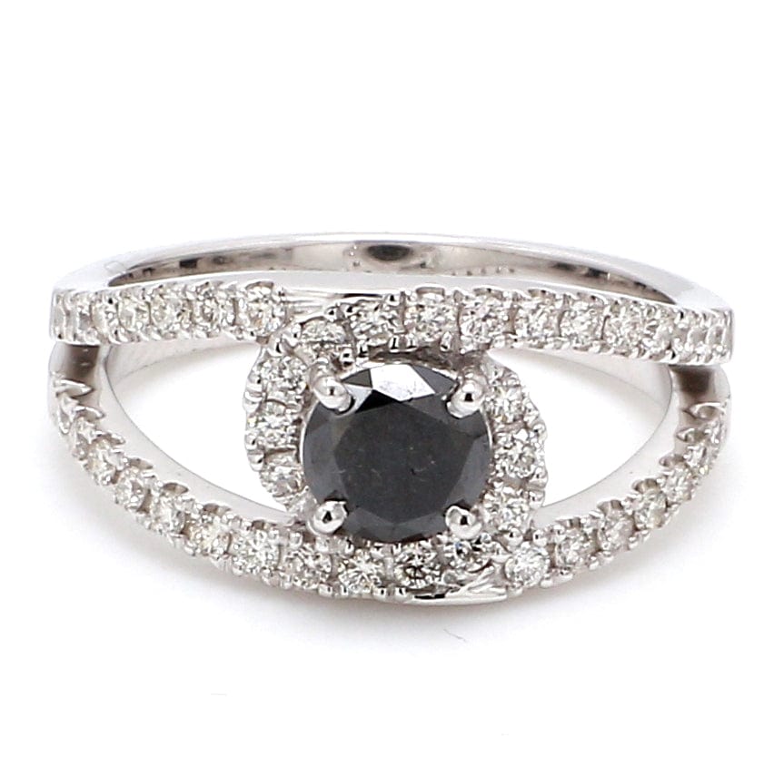 4 CT Round Cut Black Diamond Halo Engagement Ring 925 Sterling Silver –  atjewels.in