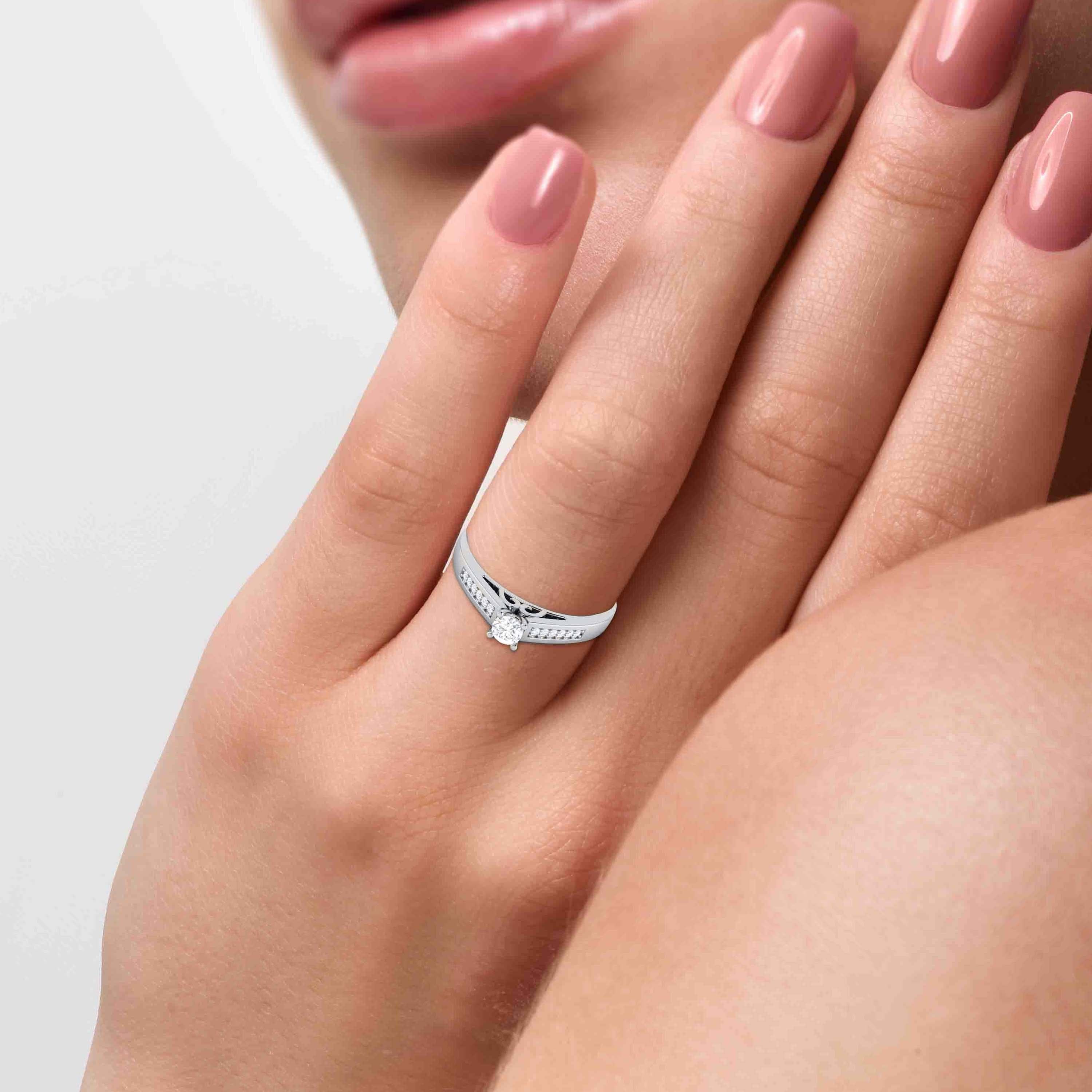 Parker 2.20 carat six prong round brilliant engagement ring