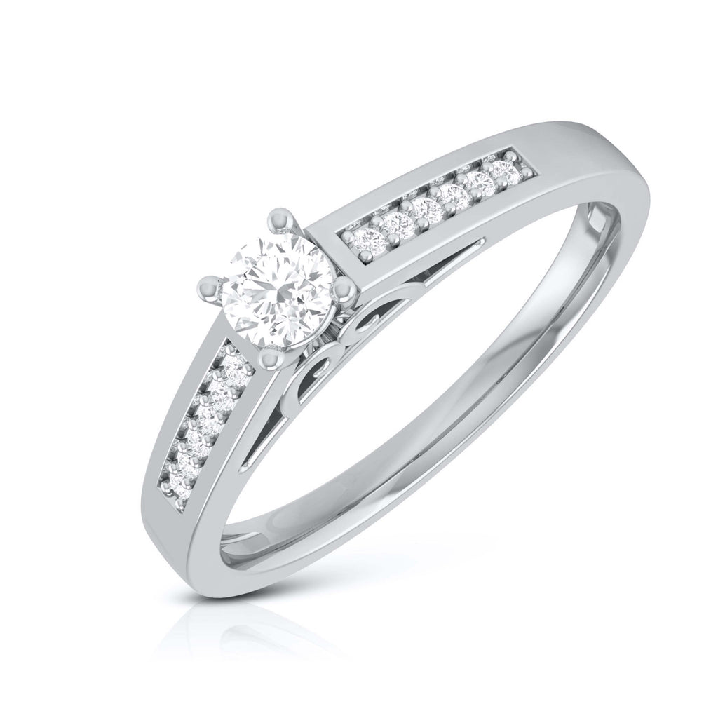 Jewelove™ Rings SI IJ / Women's Band only Platinum Engagement Ring for Women with Diamonds on Shank JL PT R-73
