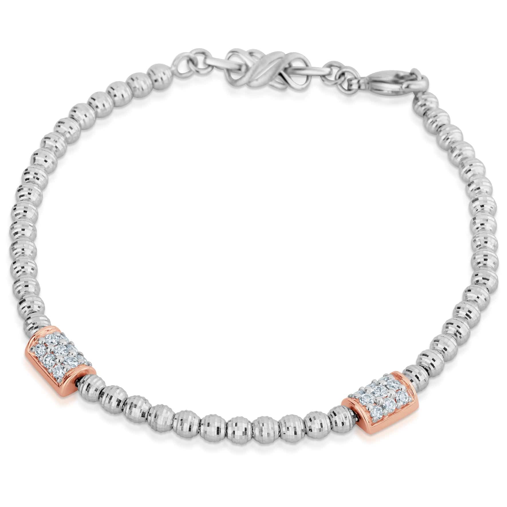 Evara Platinum Rose Gold Diamond Bracelet for Women JL PTB 1267