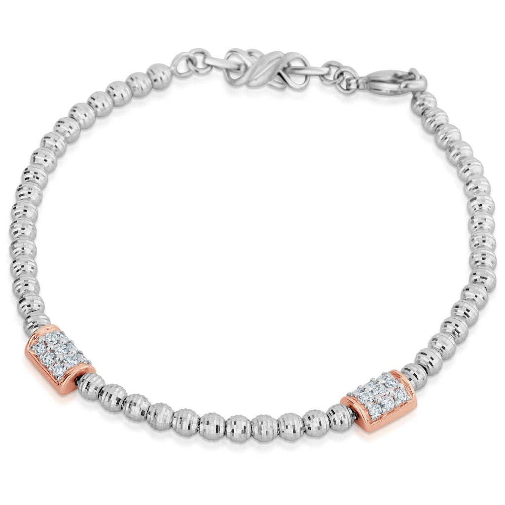Jewelove™ Bangles & Bracelets Platinum Evara Balls Bracelet with Rose Gold Fusion for Women JL PTB 760