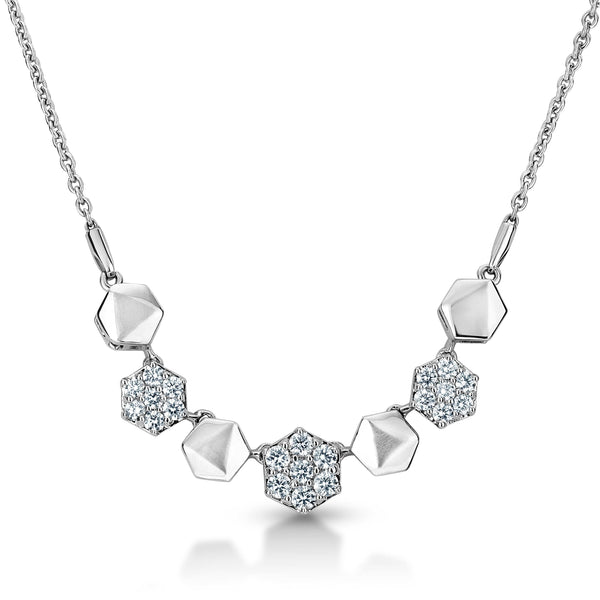 Jewelove™ Pendants Platinum Evara Detachable Hexagonal Necklace JL PT N 179