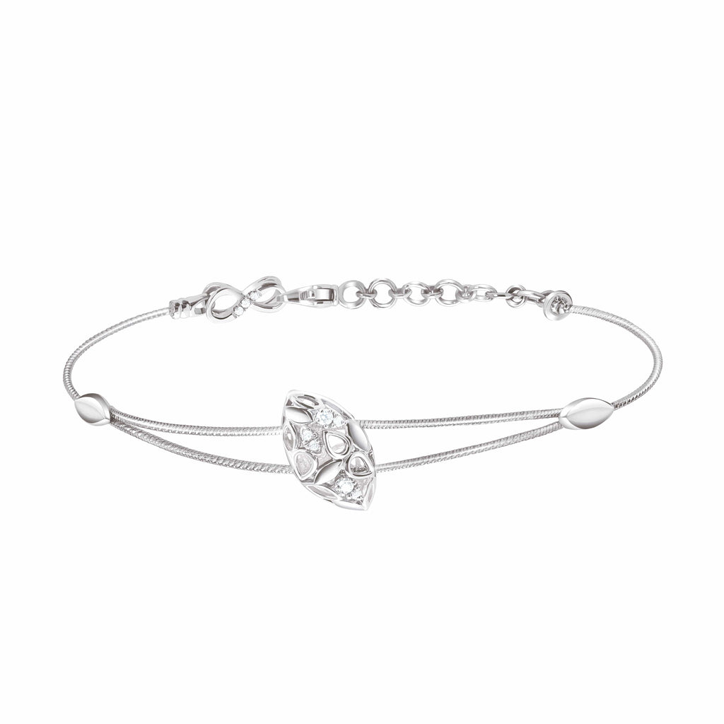 Jewelove™ Bangles & Bracelets Platinum Evara Diamond Bracelet for Women JL PTB 799
