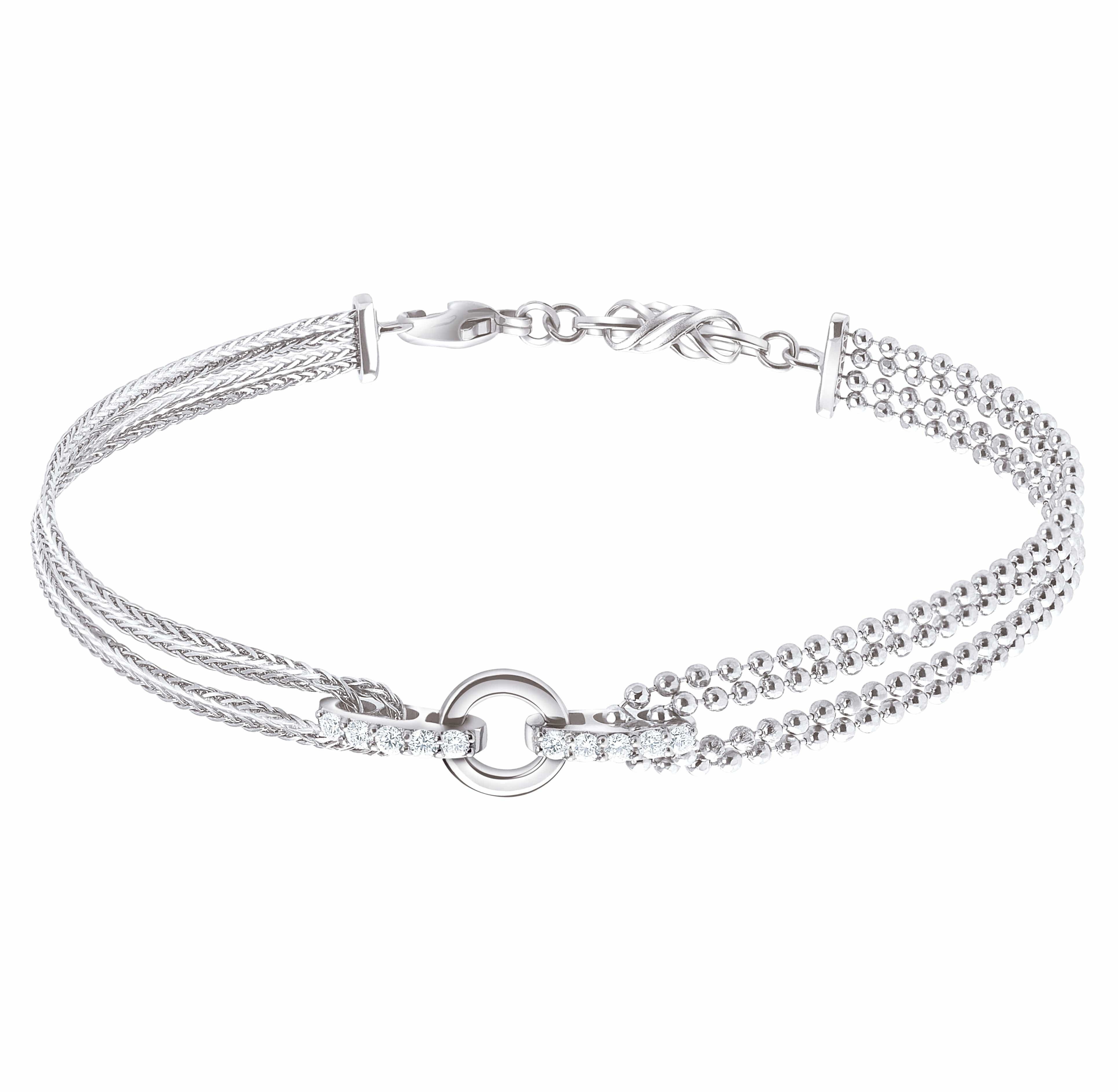 Evara Platinum Rose Gold Diamond Bracelet for Women JL PTB 782