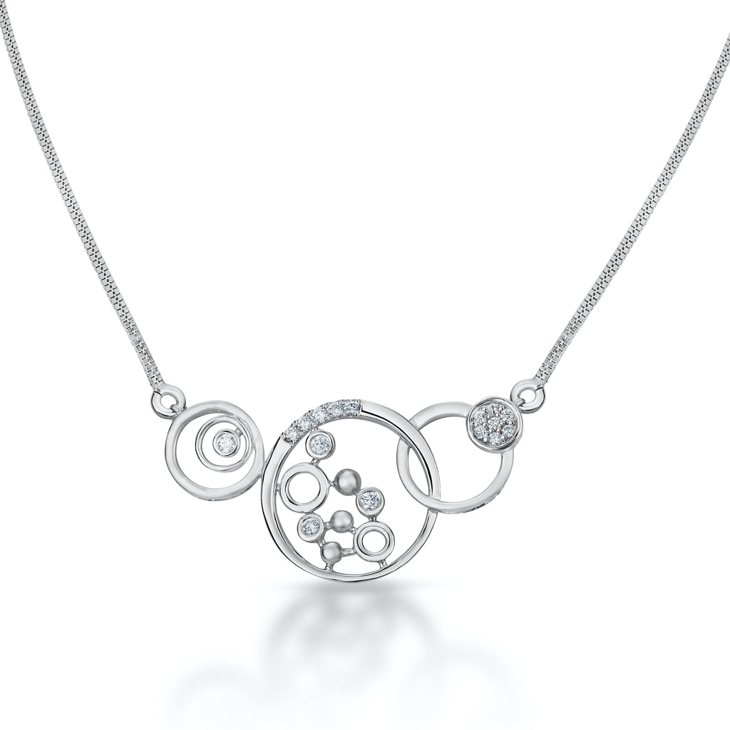 Jewelove™ Pendants SI IJ Platinum Evara Interlinked Circles Pendant with Chain for Women JL PT P 197