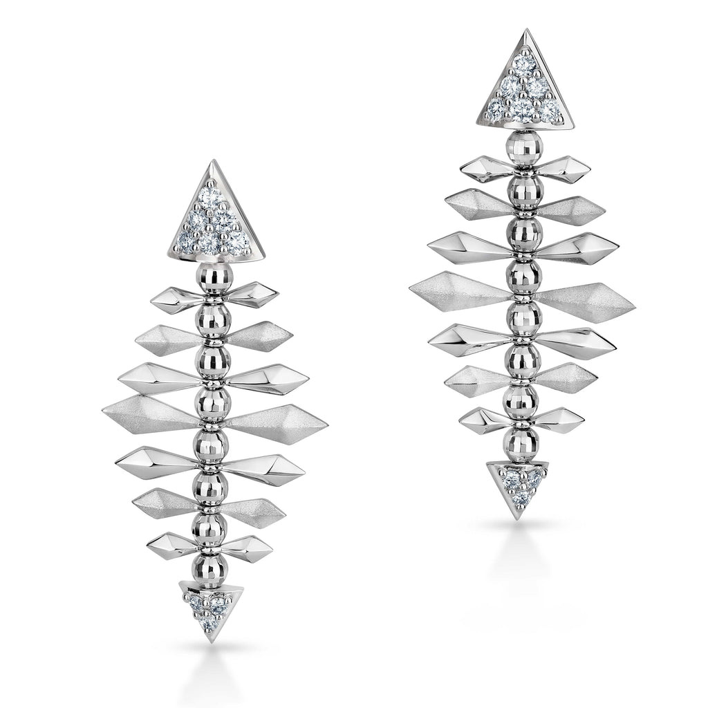 Jewelove™ Earrings SI IJ Platinum Evara Spike Motif Earrings for Women JL PT E 191