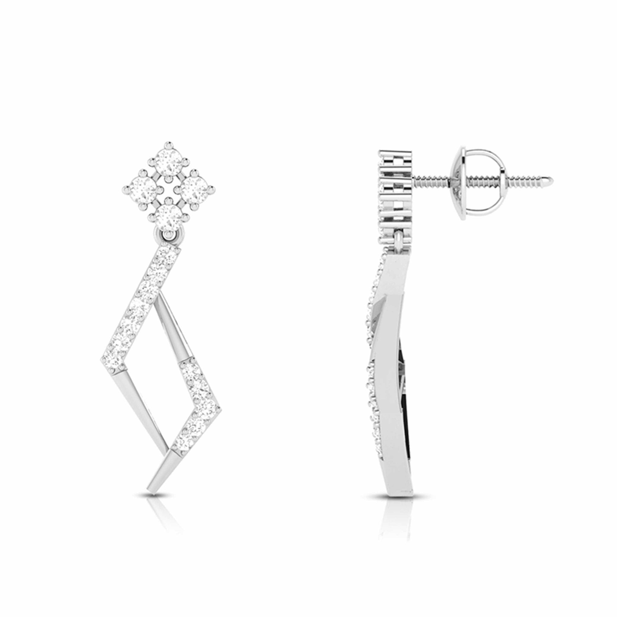 Jewelove™ Earrings Platinum Hanging Clusters Earrings with Diamonds for Women JL PT E N-1