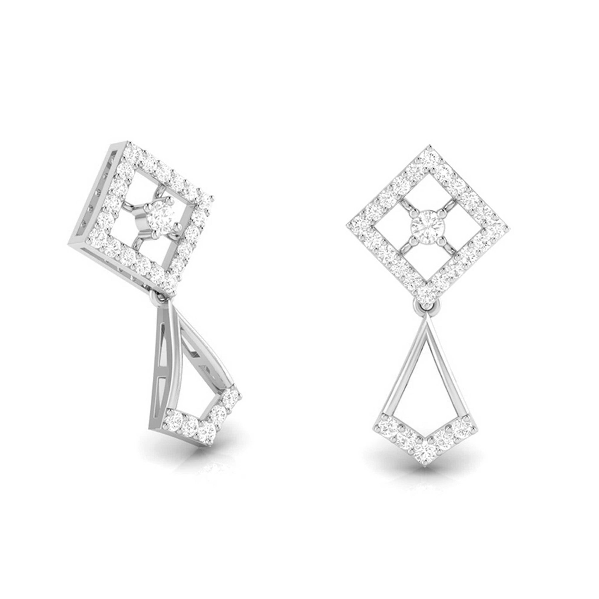 Jewelove™ Earrings Platinum Hanging Clusters Earrings with Diamonds for Women JL PT E N-21