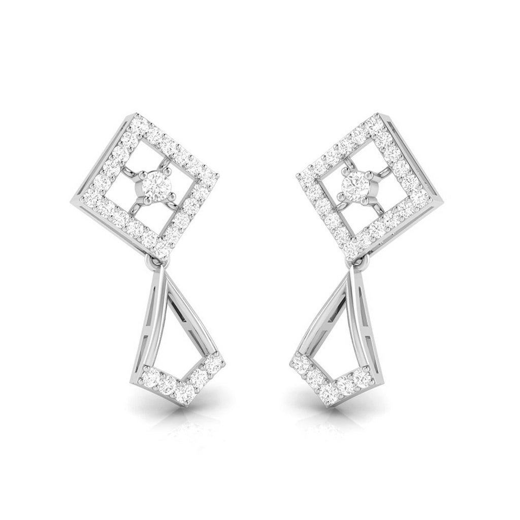 Jewelove™ Earrings SI IJ Platinum Hanging Clusters Earrings with Diamonds for Women JL PT E N-21