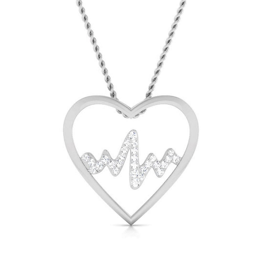 Front View of  Platinum Love Pendant with Diamonds JL PT P 8090