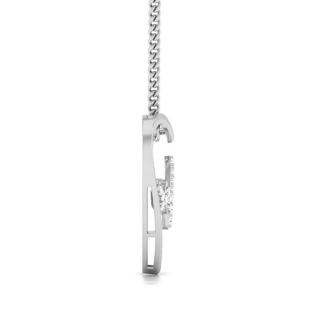 Platinum Heart Heartbeat Pendant with Diamonds JL PT P 8090 with Chain