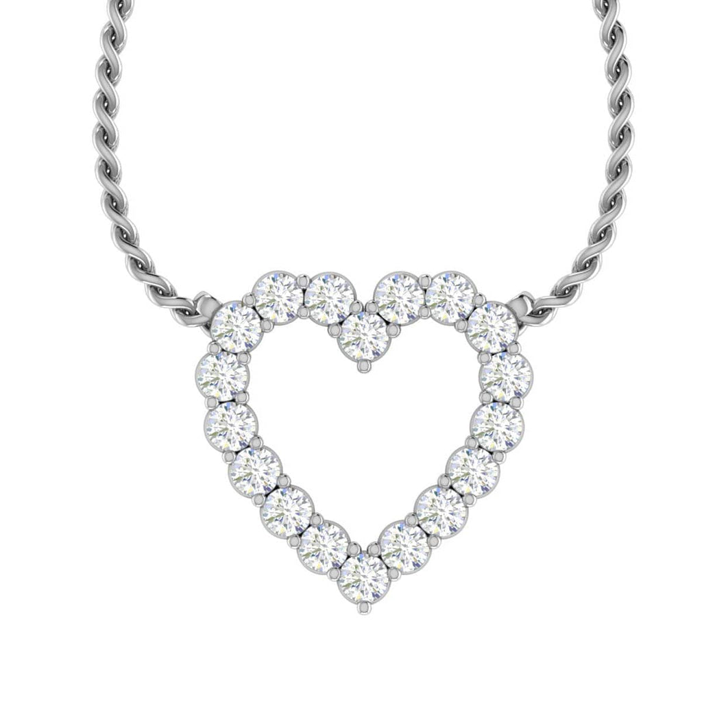 Jewelove™ Pendants SI IJ Platinum Heart Pendant with Diamonds for Women JL PT P PF RD 102