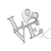Perspective View of Platinum Infinity Heart Pendant with Diamonds JL PT P 8218