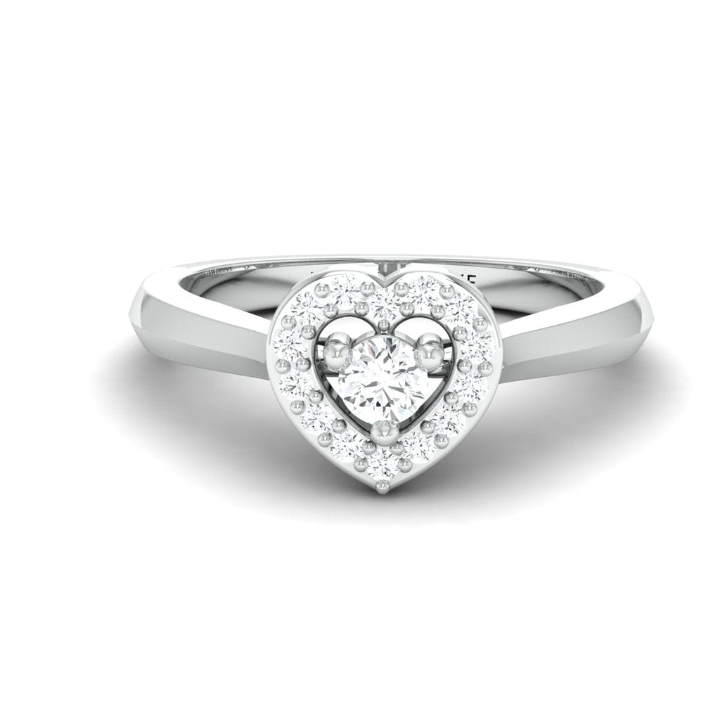 Jewelove™ Rings Women's Band only / SI IJ Platinum Heart Ring JL PT 662