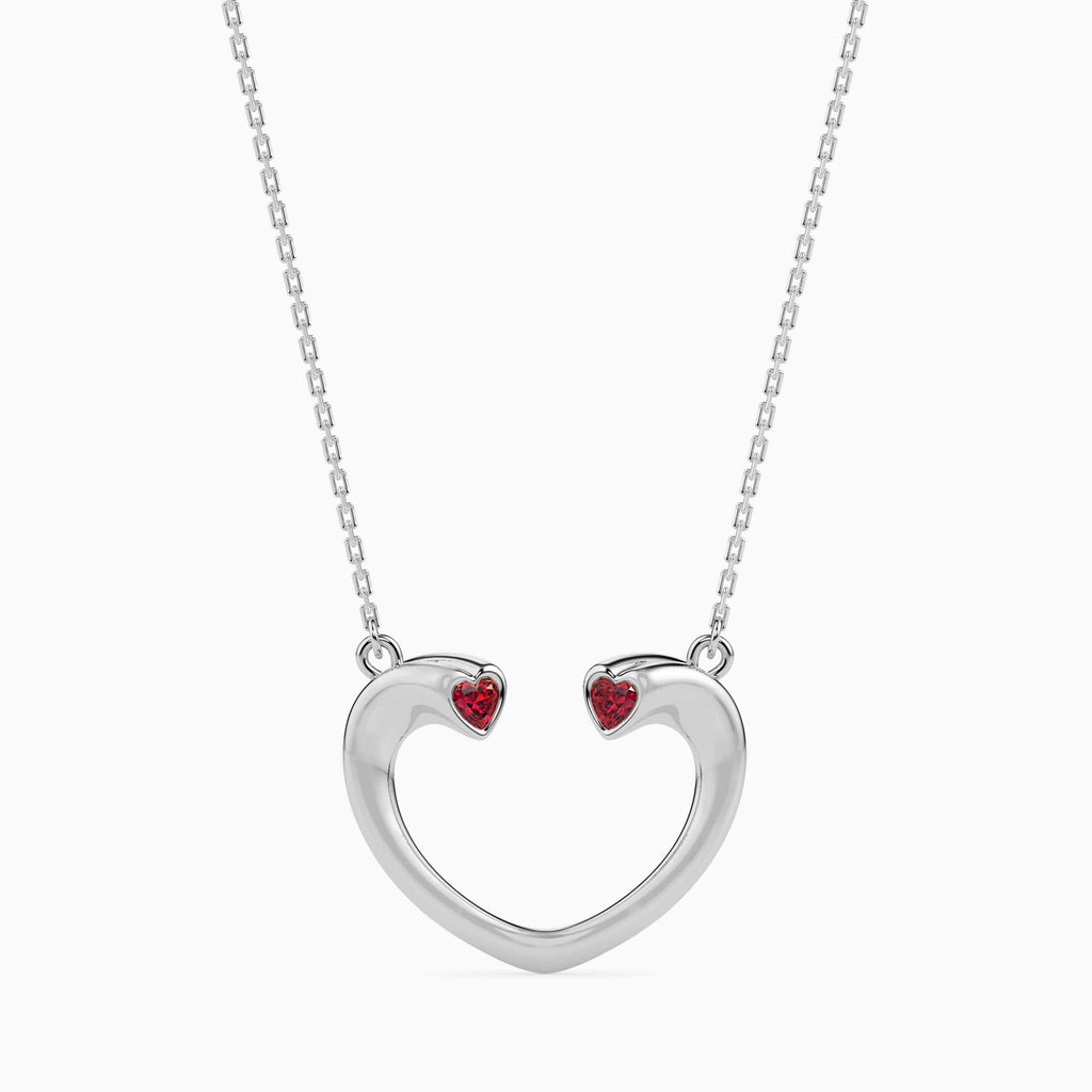 Jewelove™ Pendants Platinum Heart Ruby Pendant for Women JL PT P 18009