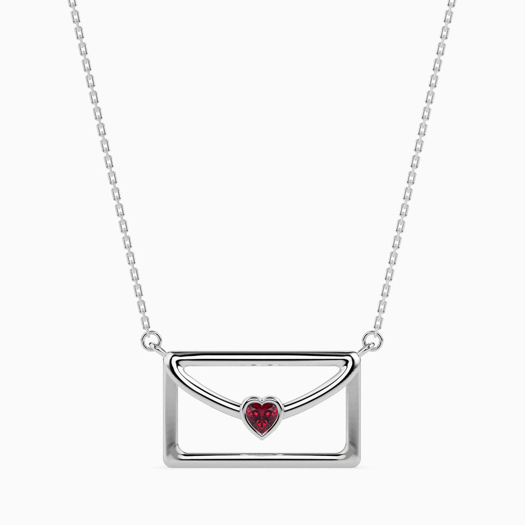Jewelove™ Pendants Platinum Heart Ruby Pendant for Women JL PT P 18046