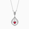 Jewelove™ Pendants Platinum Heart Ruby Pendant with Diamond for Women JL PT P 18005