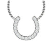 Jewelove™ Pendants SI IJ Platinum Horseshoe Pendant with Diamonds for Women JL PT P PF RD 104