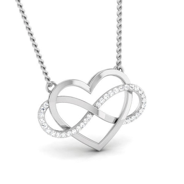 Jewelove™ Pendants Platinum Infinity Heart Pendant with Diamonds JL PT P 170