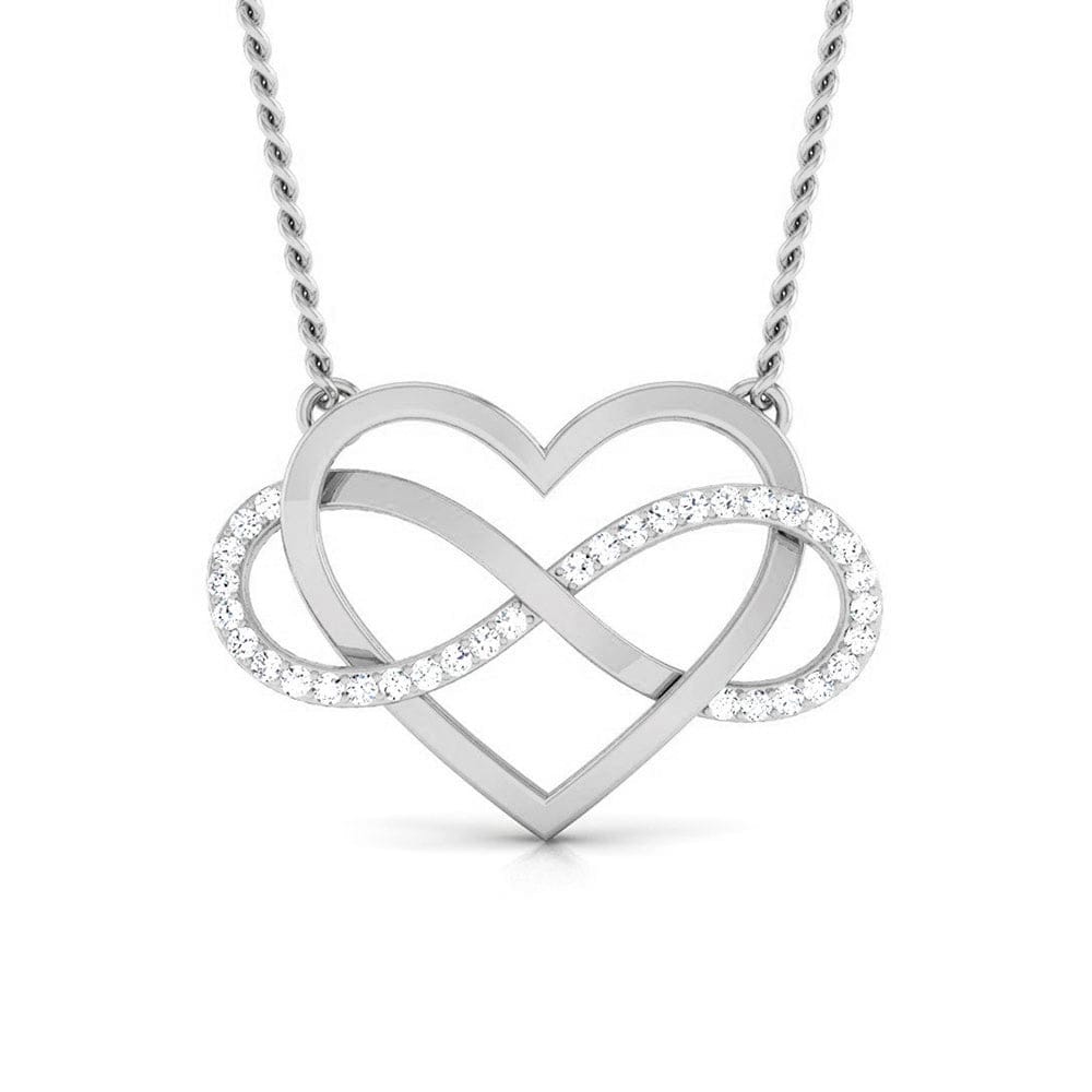 Jewelove™ Pendants Platinum Infinity Heart Pendant with Diamonds JL PT P 170