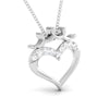 Front Side View of Platinum Infinity Heart Pendant with Diamonds JL PT P 8215