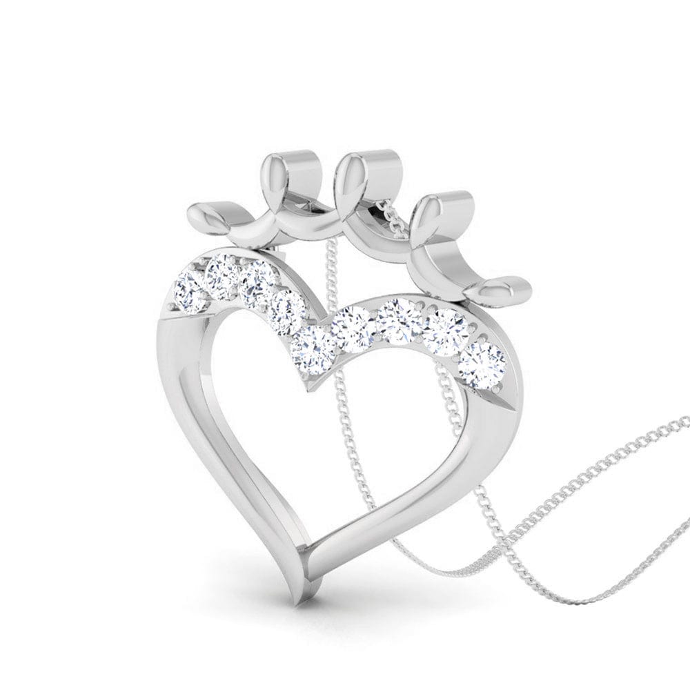 Perspective View of Platinum Infinity Heart Pendant with Diamonds JL PT P 8215