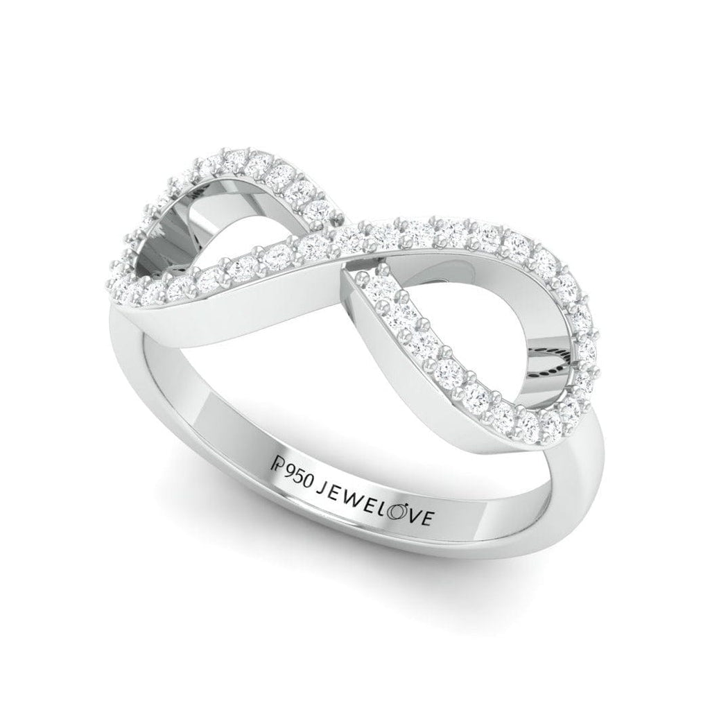 Jewelove™ Rings Women's Band only / SI IJ Platinum Infinity Ring with Diamonds for Women JL PT 968