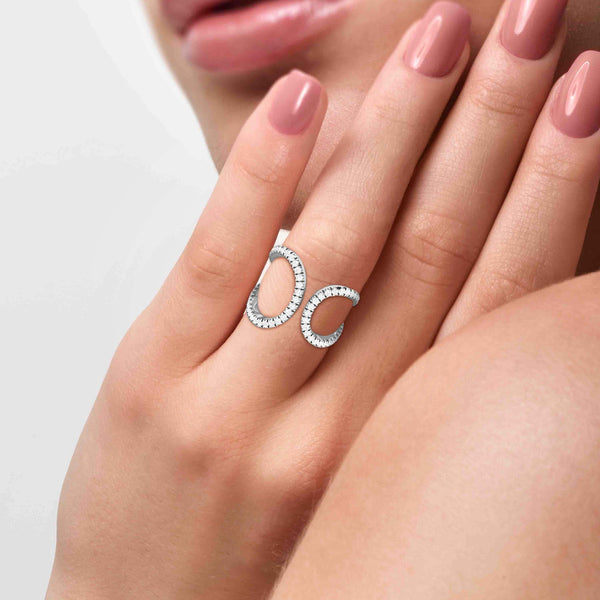 Jewelove™ Rings Platinum Infinity Ring with Diamonds for Women JL PT R-12