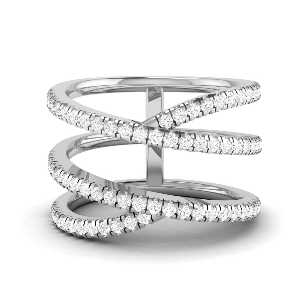 Jewelove™ Rings Women's Band only / SI IJ Platinum Infinity Ring with Diamonds for Women JL PT R-14
