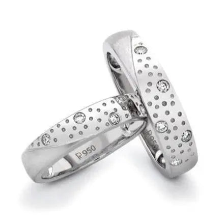 Platinum Love Bands - Like a diamond in the sky SJ PTO 125 - Suranas Jewelove
