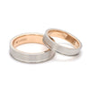 Jewelove™ Rings Platinum Love Bands with a Single Groove & Rose Gold Base JL PT 643