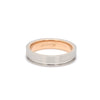Platinum Love Bands with a Single Groove & Rose Gold Base for Women JL PT 643