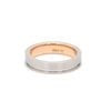 Platinum Love Bands with a Single Groove & Rose Gold Base for Women JL PT 643