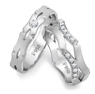 Platinum Love Bands with Filigree SJ PTO 240 - Suranas Jewelove
