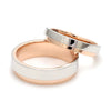 Jewelove™ Rings Platinum Love Bands with Rose Gold Step JL PT 925 - A