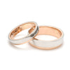 Jewelove™ Rings Platinum Love Bands with Rose Gold Step JL PT 925 - A
