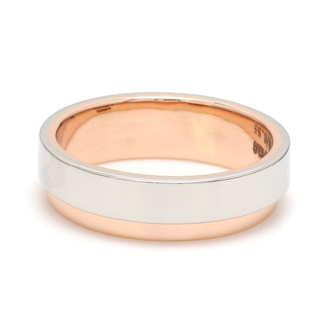 Jewelove™ Rings Platinum Love Bands with Rose Gold Step JL PT 925 - A