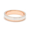Jewelove™ Rings Women’s Band only Platinum Love Bands with Rose Gold Step JL PT 925 - A
