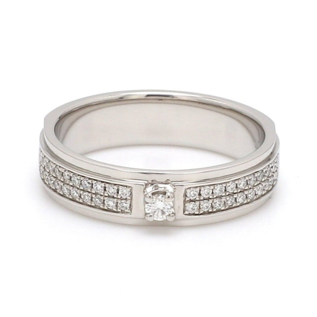 Jewelove™ Rings Women's Band only / SI IJ Platinum Love Bands with Sparkling Diamonds JL PT 622
