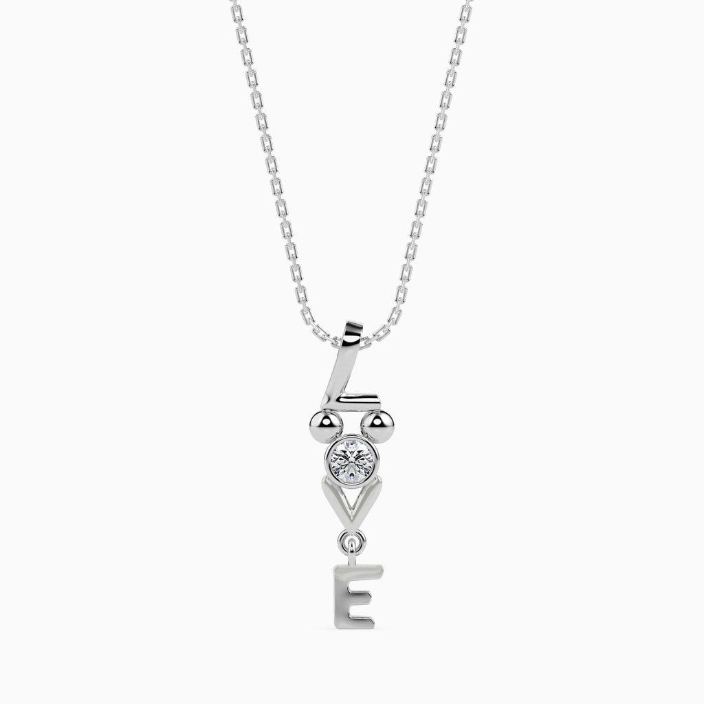Jewelove™ Pendants Platinum Love Pendant with Diamonds for Women JL PT P 18017