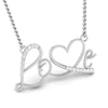 Platinum Love Pendant with Diamonds JL PT P 169 by Jewelove. One Pendant designed as the word love with a V in the form of a heart set with diamonds DOC-P8062-S