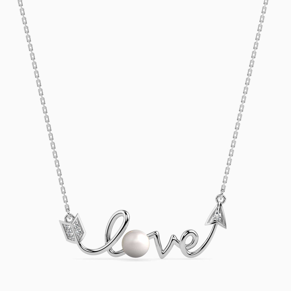 Jewelove™ Pendants SI IJ Platinum Love Pendant with Pearl for Women JL PT P 18012